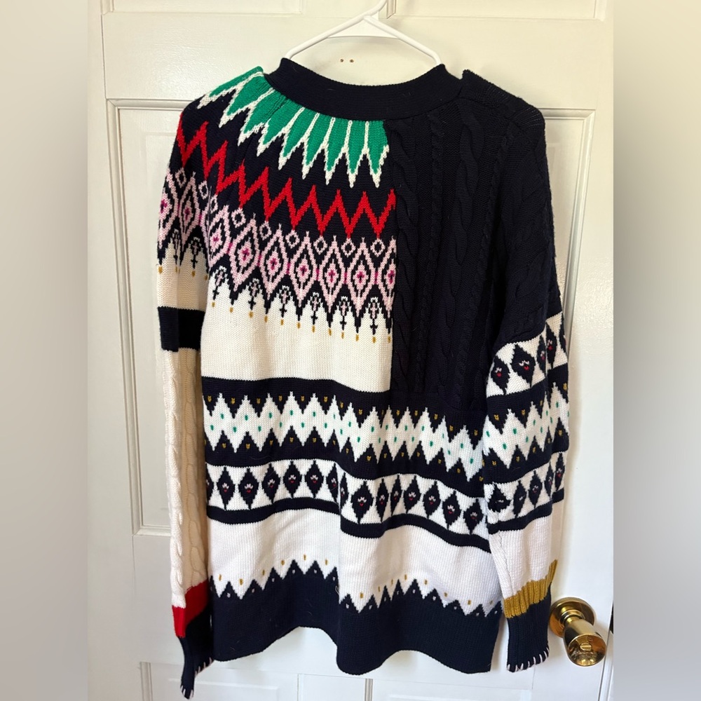 NWOT La Ligne Fairisle Patchwork Cardigan Navy Multi Extra Large (XL) 100% Wool - Picture 7 of 13